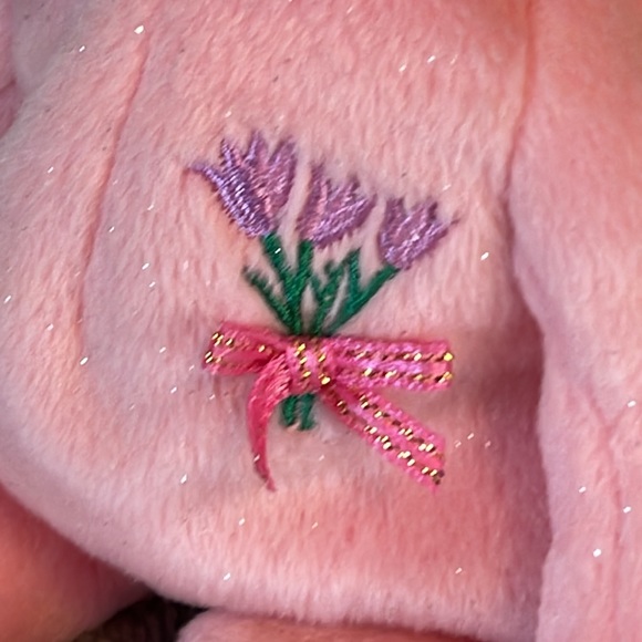 Ty Beanie Babies MUM the Pink Bear Plush DOB May 13, 2001 Sparkly Pink 8" - Picture 3 of 7